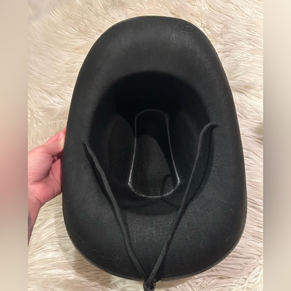 Black Cowboy Hat with Rhinestone Band - Picture 3 of 3